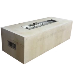 HPC 80 Inch Small Tank Ready-To-Finish Rectangular Fire Pit with Torpedo Interlink Trough Burner