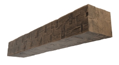 Ekena Millwork 60 Inch Heritage Timber Reclaimed Axed Cut Faux Wood Mantel Shelf - 8 Inch Depth