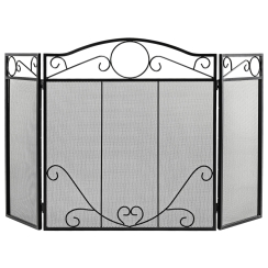 Costway 50 Inch Freestanding Three-Panel Fireplace Screen