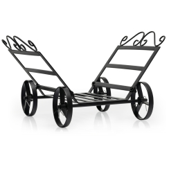 Costway 20 Inch Decorative Wheeled Firewood Rack