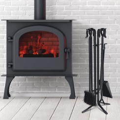 Costway 28 Inch 5-Piece Crook Handle Fireplace Tool Set