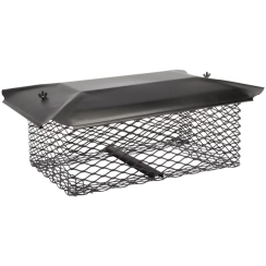Hy-C 13 x 13 Inch Black Galvanized Steel Universal Chimney Cap with 3/4 Inch Mesh