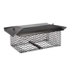 Hy-C 13 x 20 Inch Black Galvanized Steel Universal Chimney Cap with 3/4 Inch Mesh