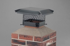 Hy-C Draft King 12 x 16 Inch Black Stainless Bolt-On Single Flue Chimney Cover with 3/4 Inch Mesh