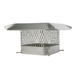 Hy-C Draft King 20 x 20 Inch Stainless Steel Bolt-On Single Flue Chimney Cover with 5/8 Inch Mesh