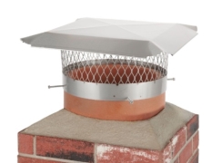Hy-C Draft King 8 Inch Round Stainless Steel Bolt-On Single Flue Chimney Cover with 3/4 Inch Mesh