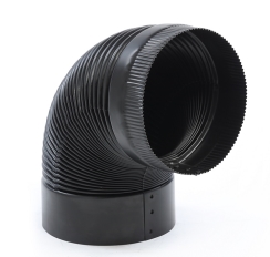 Kingsman FDVE90 90 Degree Black Chimney Pipe Elbow - 7 Inch Inner Diameter