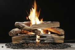 Kingsman Vented Ash Bed Propane Gas Log Burner - 24 Inch - On/Off Millivolt Valve