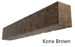 Ekena Millwork 66 Inch Heritage Timber Reclaimed Axed Cut Faux Wood Fireplace Mantel Shelf - 10 Inch Depth