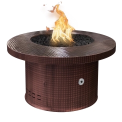 The Outdoor Plus 36 x 18 Inch Mabel Copper Gas Fire Table with Flame Sense