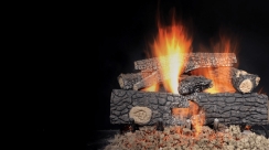 Majestic 24 Inch Propane Hearth Kit and Log Set Package for Outdoor Fireplaces