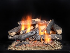 Majestic 30 Inch Fireside Supreme Oak Refractory Cement Vented Gas Log Set