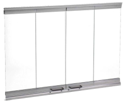 Majestic Bi-Fold Glass Doors with Stainless Steel Trim for BE42 and BC42 - DM1042S