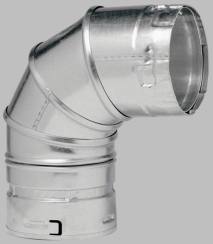 Metal-Fab Type B Round 60-Degree Adjustable Chimney Elbow - 4 Inch Inner Diameter