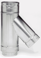 Metal-Fab Type B Round Chimney Pipe Swivel Wye - 5 Inch x 4 Inch x 4 Inch