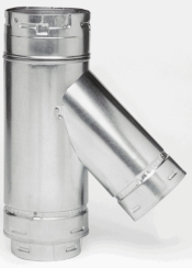 Metal-Fab Type B Round Chimney Pipe Swivel Wye - 6 Inch x 4 Inch x 3 Inch
