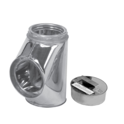Selkirk Ultra-Temp Stainless Steel Chimney Pipe Tee with Plug - For 6-Inch Inner Diameter Ultra-Temp