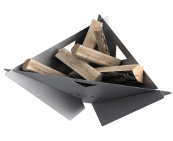 MF Fire 33 Inch Delta Collapsible Wood Burning Fire Pit - Natural