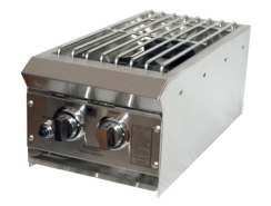 MHP Grills Stainless Steel Double Side Burner for Built-In Gas Grills
