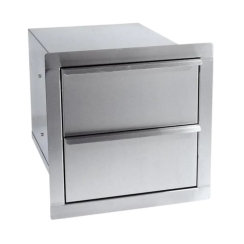 MHP Grills 17 Inch Stainless Steel Double Drawer