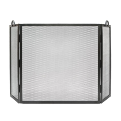 Minuteman 58 Inch Graphite Twisted Rope Folding Screen With Flat Top