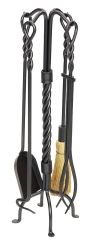 Minuteman Twisted Rope Fireplace Tool Set