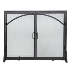Minuteman Arched Doors Black Fireplace Screen