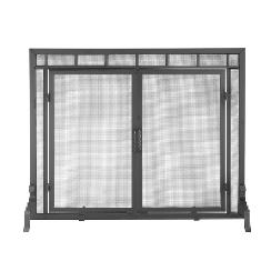 Minuteman Large Sidelight Classic Fireplace Screen with Doors