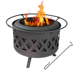 SunnyDaze 30 Inch Crossweave Smokeless Woodburning Fire Pit