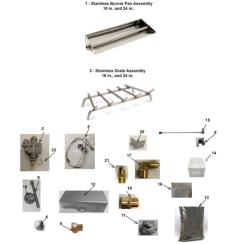 Outdoor Lifestyles 18 Inch Safety Pilot Hearth Kit for Outdoor Fireplaces