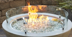 Outdoor Greatroom Company 30 Inch Round Tempered Glass Wind Guard