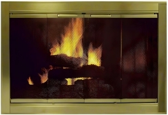 Custom Firescreen Bronze Plated Fireplace Door