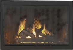 Custom Firescreen Velvet Black Plated Fireplace Door