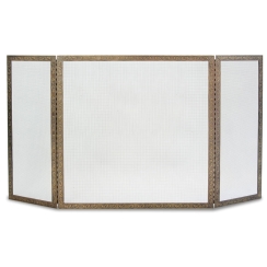 Pilgrim Tri Panel Bay Branch Embossed Fireplace Screen