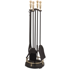 Pilgrim 2600 Series Brass Ball Handle Fireplace Tool Set