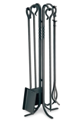Pilgrim Tall Lodge Matte Black Fireplace Tool Set