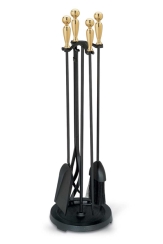 Pilgrim 2400 Series Brass Ball Handle Fireplace Tool Set