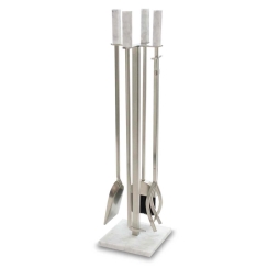 Pilgrim Carrara Marble Fireplace Tool Set