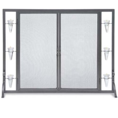 Pilgrim Tea Light Fireplace Screen with Full-Height Doors
