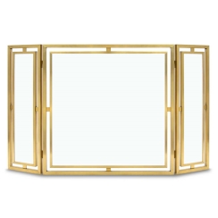 Pilgrim Floating Glass Tri Panel Fireplace Screen