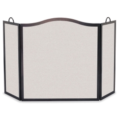 Pilgrim Large Tri Panel Camelback Arch Fireplace Screen