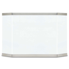 Pilgrim Modern Tri Panel Glass Fireplace Screen
