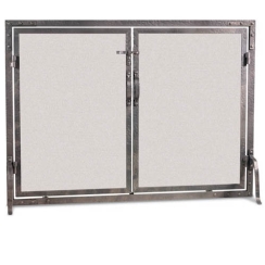 Pilgrim Old World Forged Iron Fireplace Screen with Doors