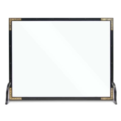 Pilgrim Refined Rivet Glass Fireplace Screen