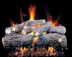 Real Fyre 24 Inch Burnt Rustic Oak Vented Gas Logs - No Burner