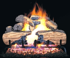 Real Fyre 18 Inch Charred Split Oak Vented  Gas Logs - No Burner