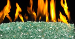 Real Fyre 18" Vented Emerald Green Fire Glass Set with Electronic Pilot Kit - ANSI Certified - Natural Gas