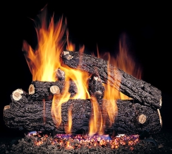 Real Fyre 24 Inch Rustic Oak Designer Vented Gas Logs - No Burner