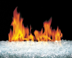 Real Fyre 18" SEE THRU Clear Vented Natural Gas Fire Glass Set with On/Off Automatic Pilot Kit