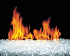 Real Fyre 30" SEE THRU Clear Vented Natural Gas Fire Glass Set with On/Off Automatic Pilot Kit  - ANSI Certified